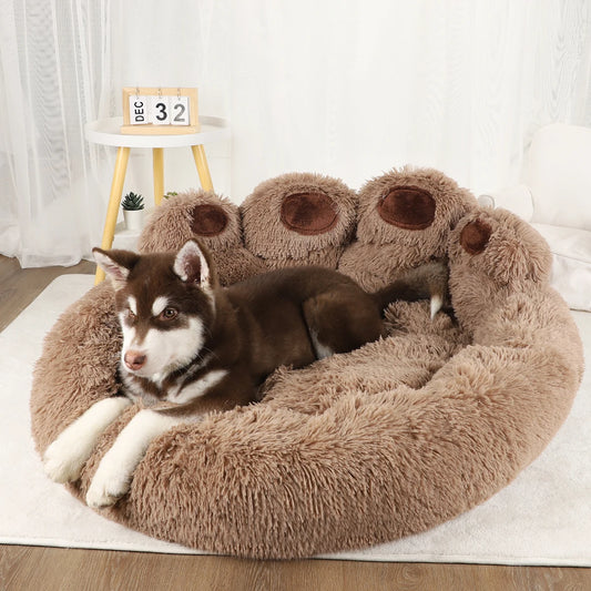 Fluffy Dog & Cat Bed – Plush Pet Sofa Cushion for Puppies, Cats & Large Dogs