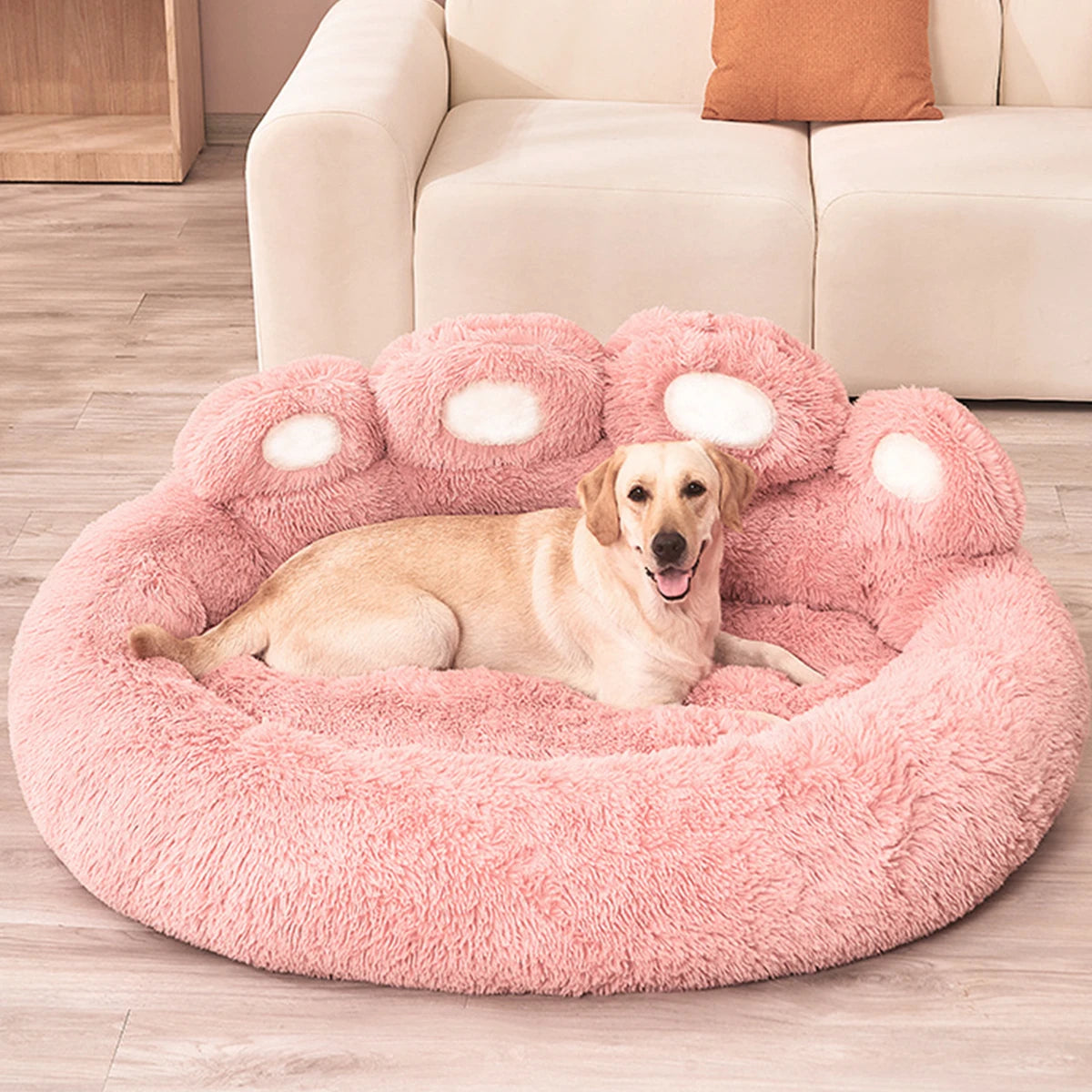 Fluffy Dog & Cat Bed – Plush Pet Sofa Cushion for Puppies, Cats & Large Dogs