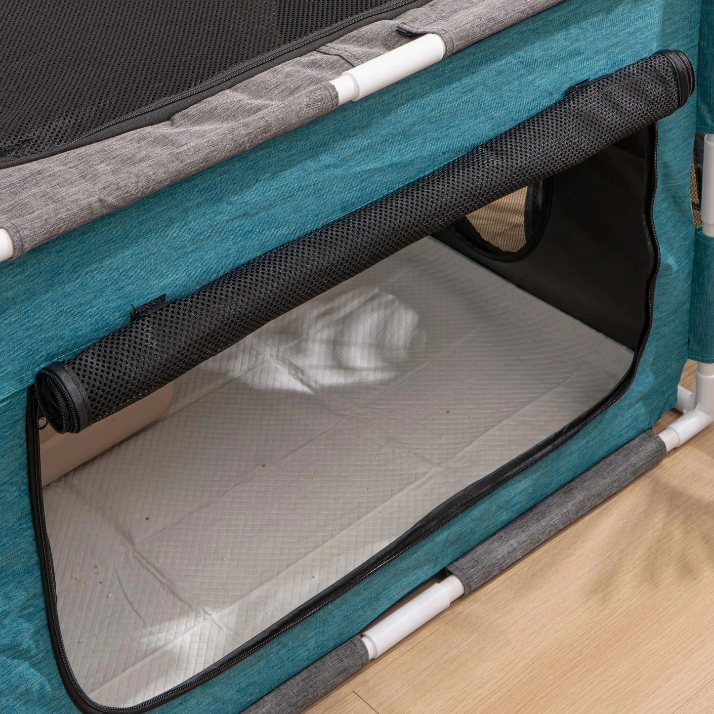 Foldable Green Cat Nest – Portable Cat Delivery Room with Sturdy PVC Stand (33.85" × 26.96" × 23.03")
