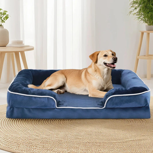 Extra Large Orthopedic Dog Sofa Bed – Washable Foam Support Pet Bed with Removable Cover for All Seasons